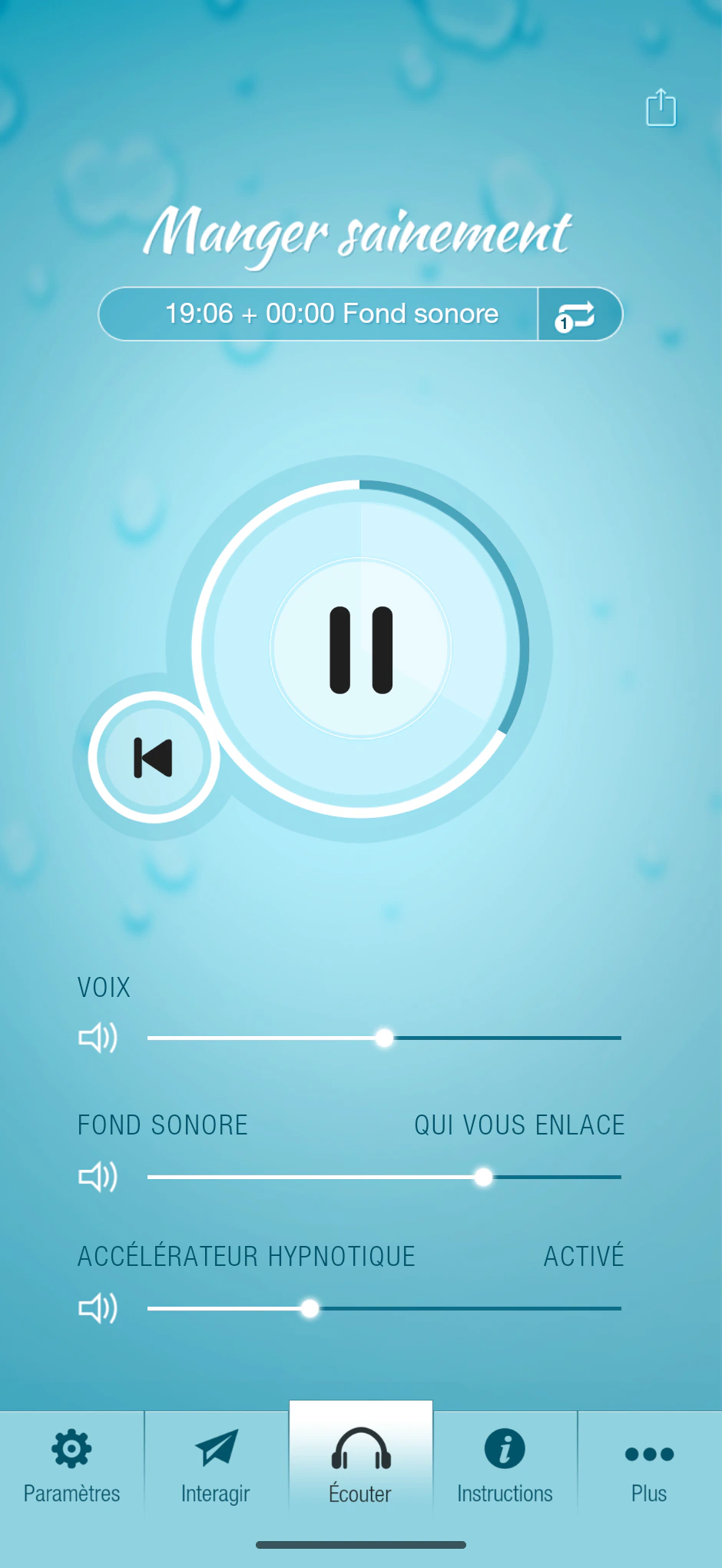 Manger sainement app home screen